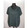 Sweter z krótkim rękawem - zielony ze srebrnym błyskiem